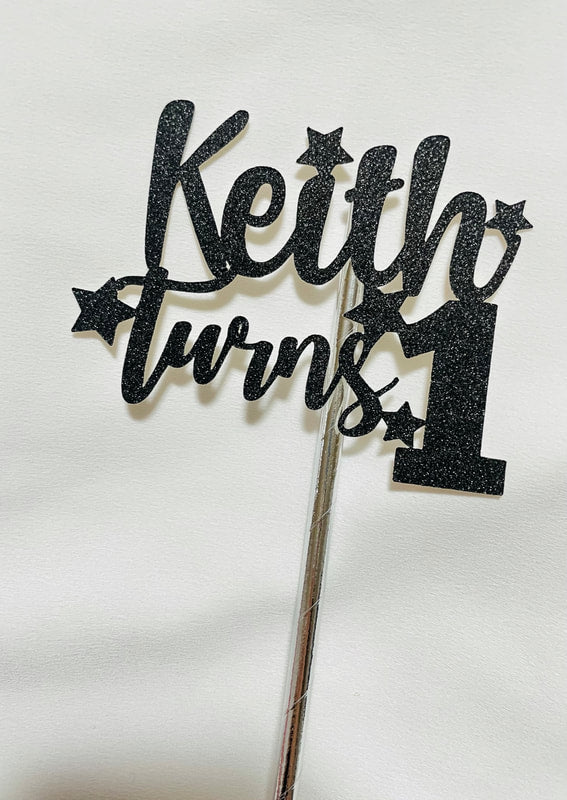 Glitter Cake Topper