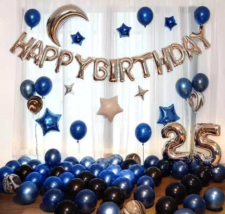 Blue Star Moon Balloon Backdrop