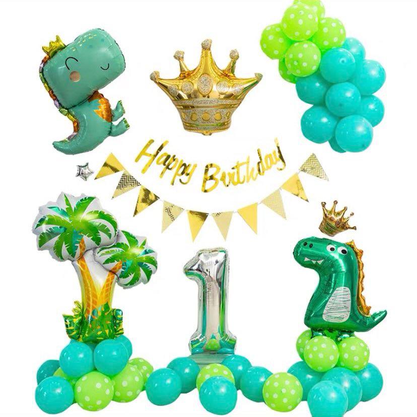 Cartoon Dinosaur Balloon Backdrop