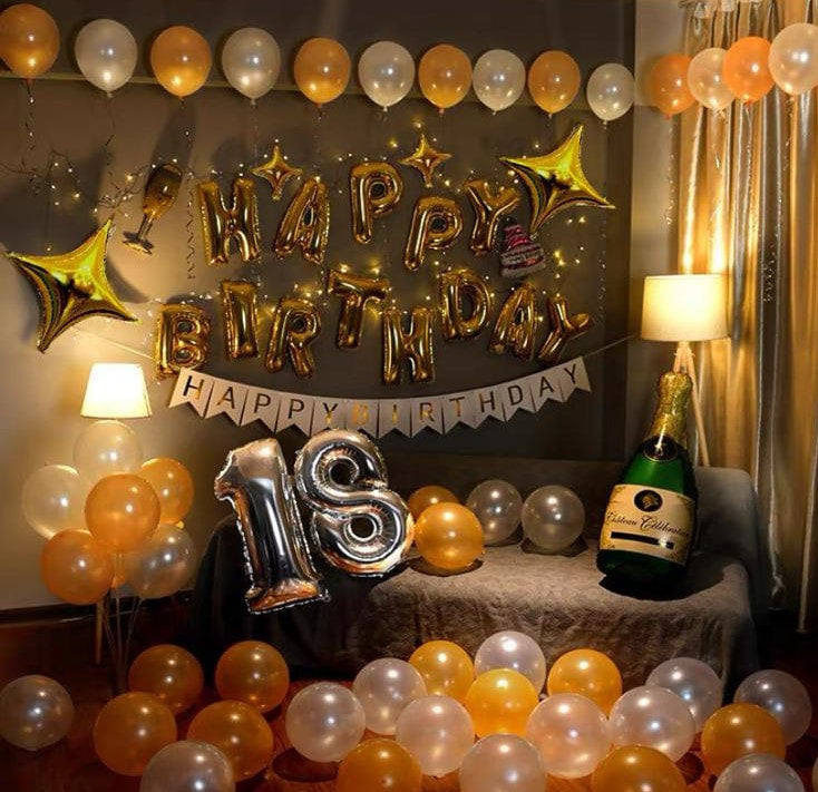 Gold Champagne Balloon Backdrop