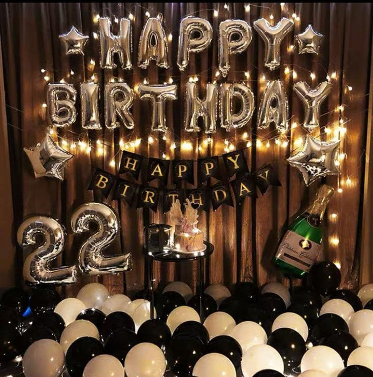Silver Champagne Balloon Backdrop