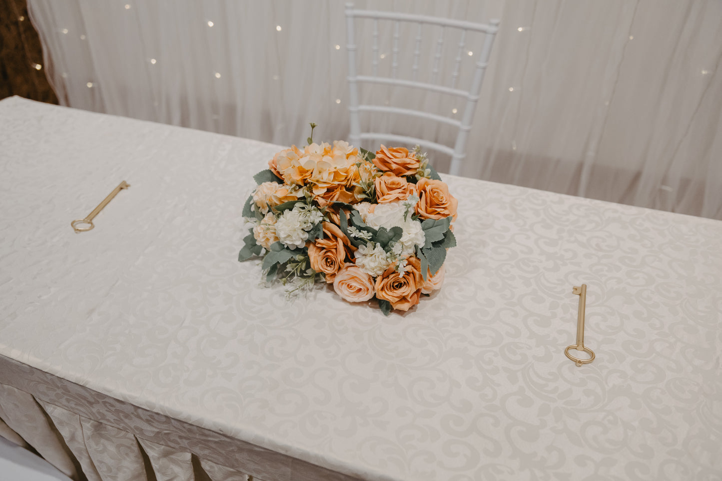 White Floral Solemnisation Table