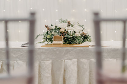 White Floral Solemnisation Table