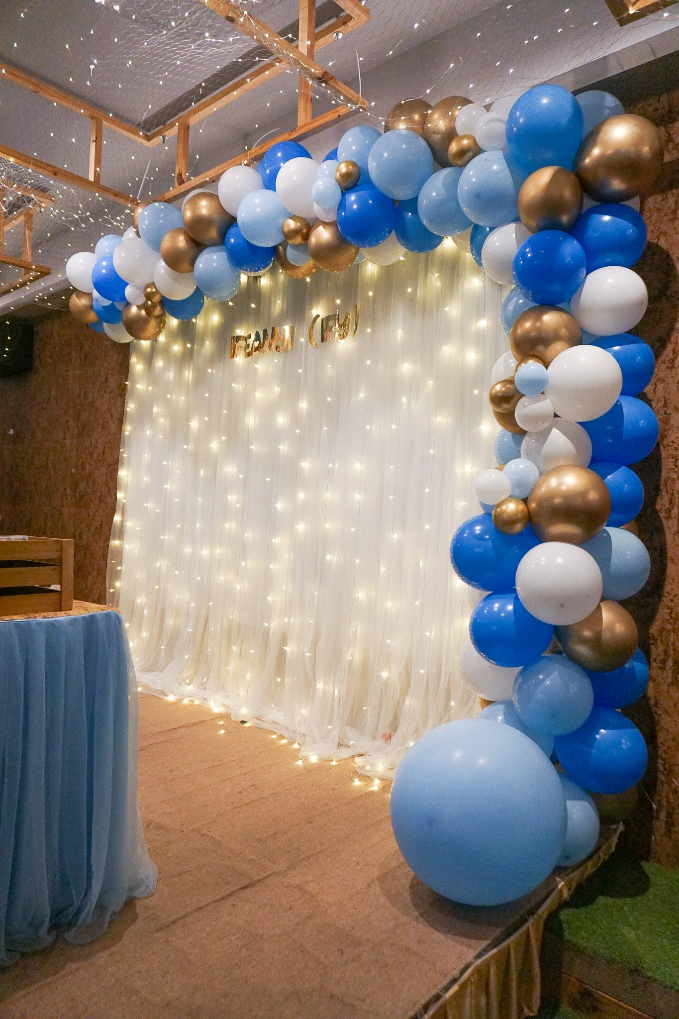 L-shape Balloon Garland Backdrop