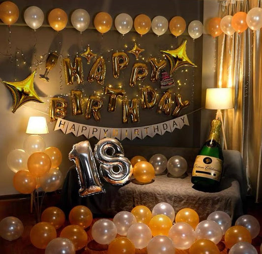 Gold Champagne Balloon Backdrop